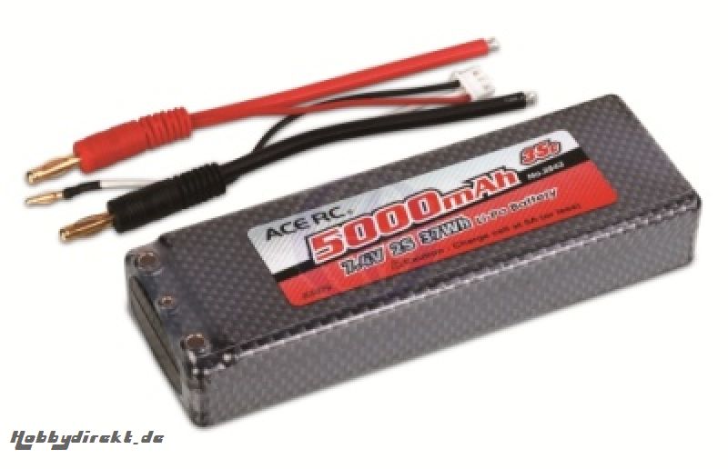 7.4V 5000mAh 2 cell im Hardcase Thunder Tiger 2843