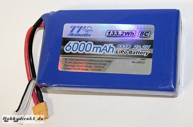 TTRobotiX LiPo 6S 22.2V 6000mAh Akku für GHOST Thunder Tiger 2850