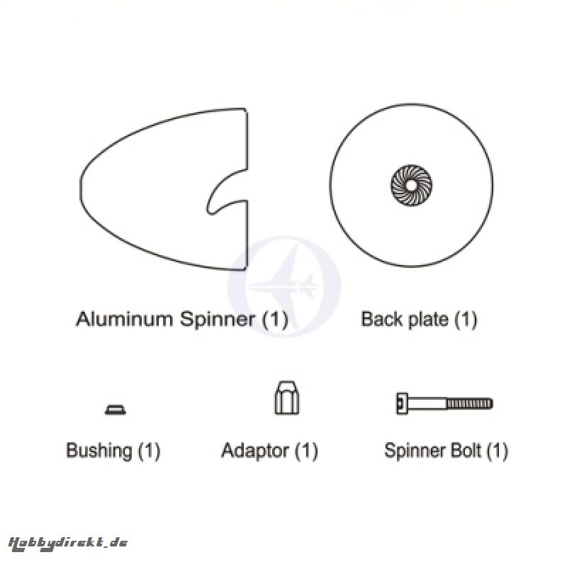 Aluminium Spinner 102mm 2-Blatt Thunder Tiger 3290