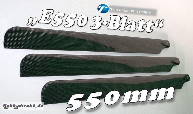 Flybarless CARBON Blätter 550mm (3) Thunder Tiger 3934