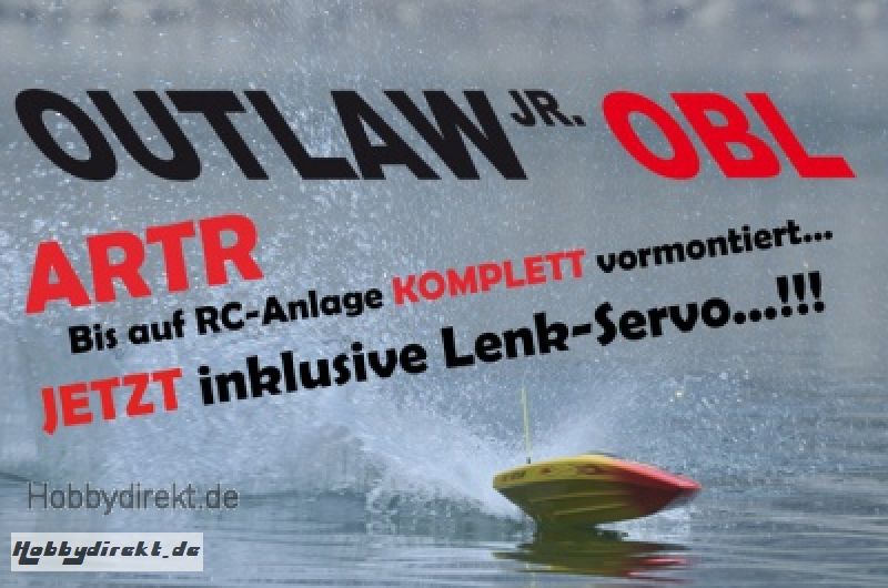 OUTLAW JR OBL Brushless Kompakt-Power-Boot ARTR + GELB Thunder T