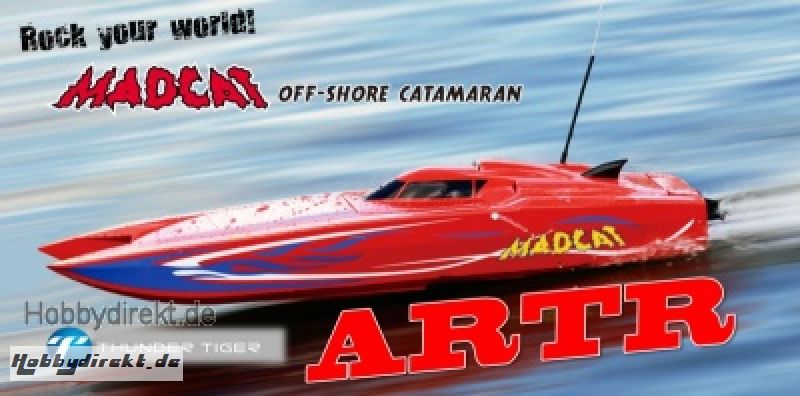 MADCAT OBL ARTR Brushless Kompakt-Power-Katamaran ROT Thunder Tiger 5130-A23R