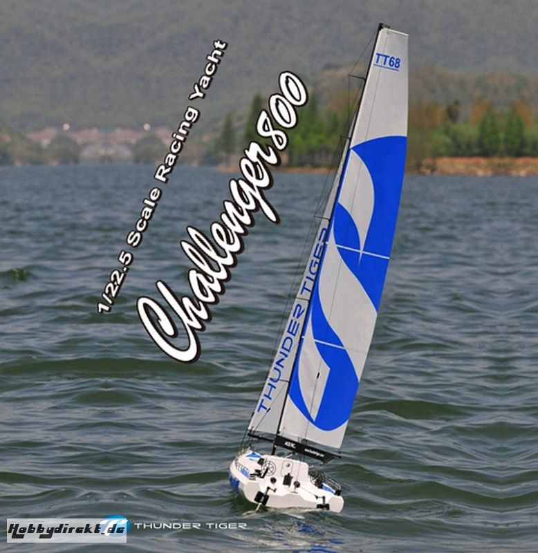 Racing-Segel-Yacht Challenger 800 1:22,5, Baukasten Thunder Tiger 5550-K40