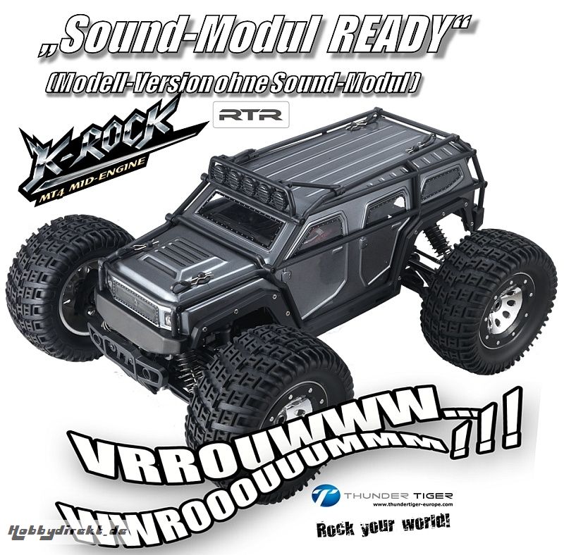 K-ROCK MT4 G5 1:8 Brushless 4WD 6S-Monster-Truggy GRAU RTR Thunder Tiger 6406-F112-S