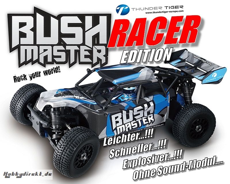 BUSHMASTER RACER Edition 1:8 Brushless 4WD BLAU RTR Thunder Tiger 6410-F111-S