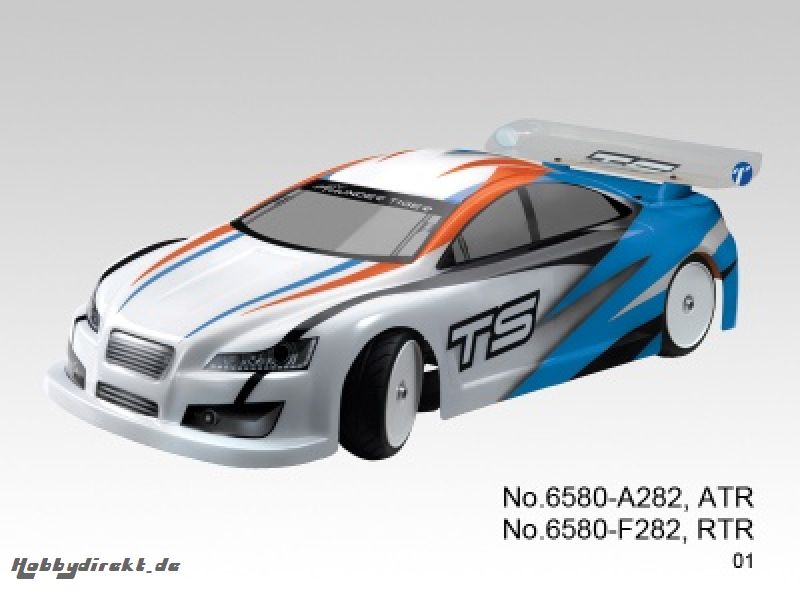 TS2e Tourenwagen 1:10, Elektro 2WD, ARTR+, WEISS-BLAU Thunder Ti