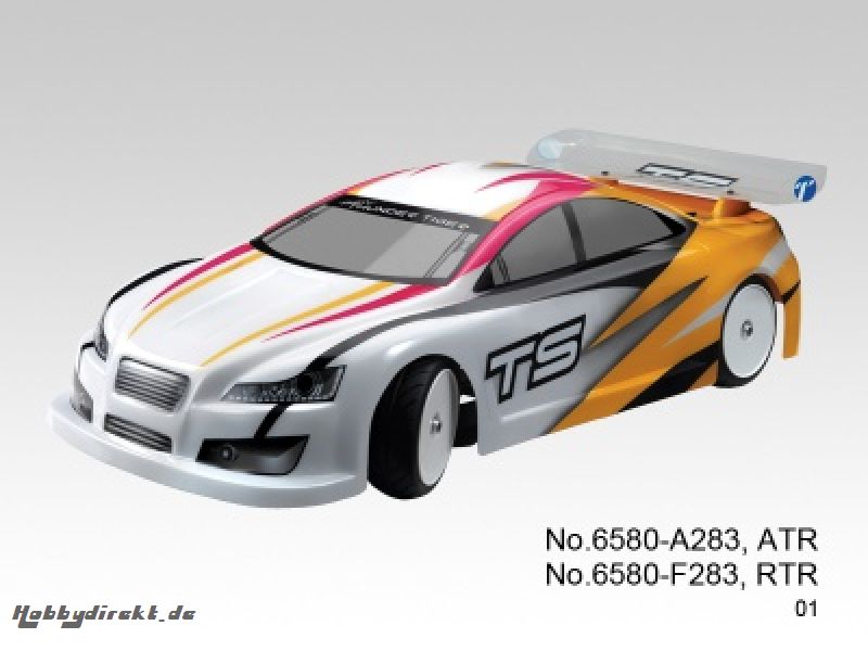 TS2e Tourenwagen 1:10, Elektro 2WD RTR 2.4G, WEISS-GELB Thunder Tiger 6580-F283