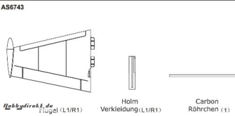 CONCEPT X Tragflächen, Set Thunder Tiger AS6743