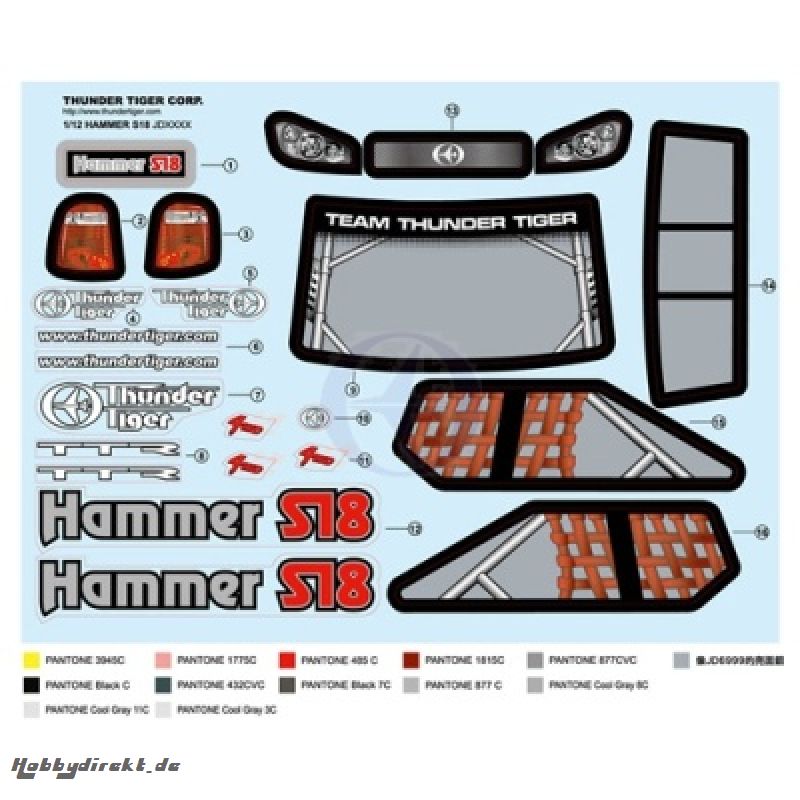 Dekorbogen S18 MGT 3.0 Thunder Tiger PD8119