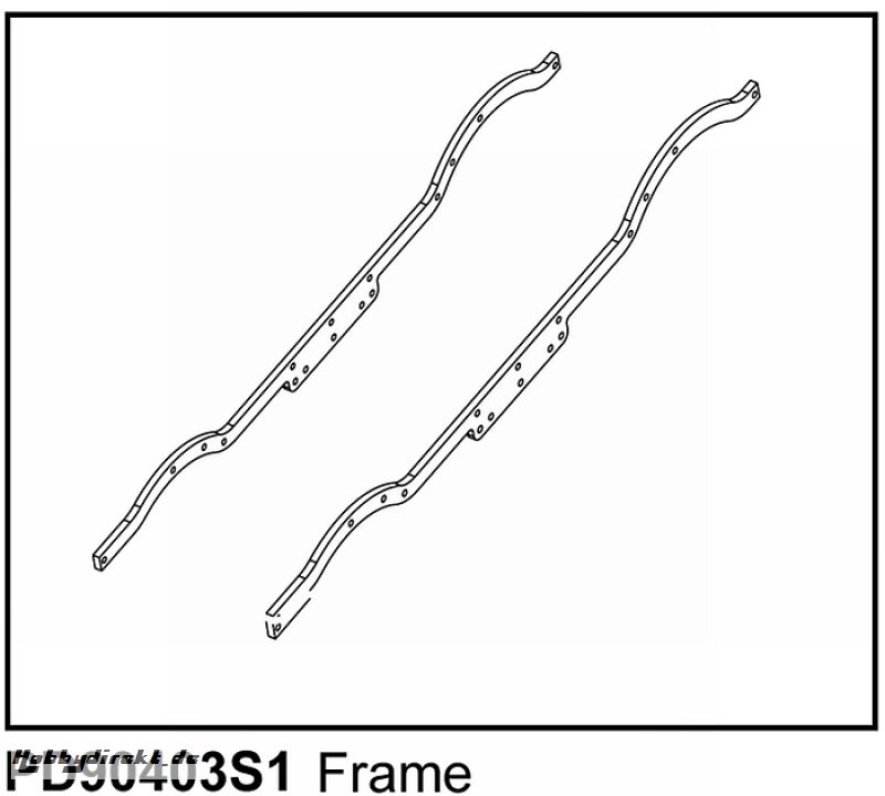 KAISER XS Chassis-Rahmen Hauptstreben, Alu (2) Thunder Tiger PD90403S1