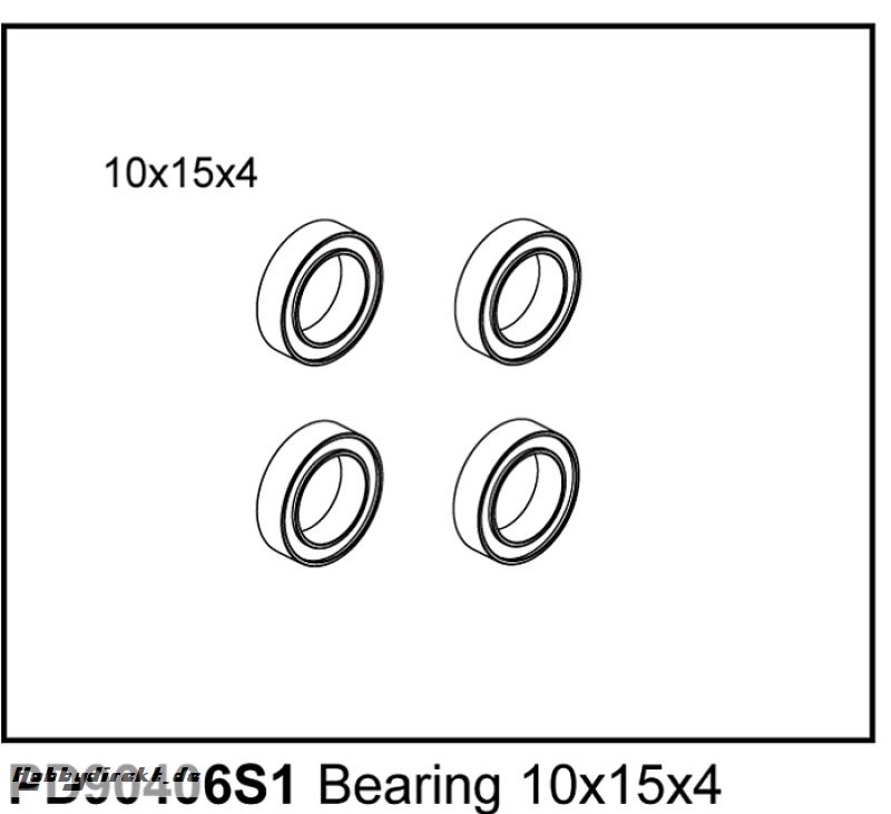 Kugellager 10x15x4 (4) u.A. für KAISER XS Thunder Tiger PD90406S1