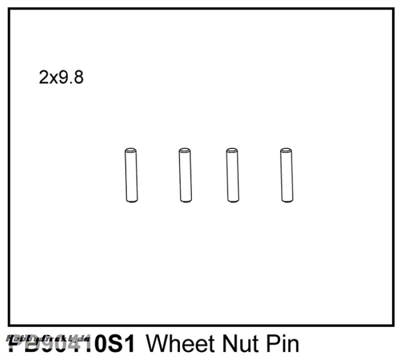 KAISER XS Pins 2x9,8mm zur Felgen-Mitnahme (4) Thunder Tiger PD90410S1