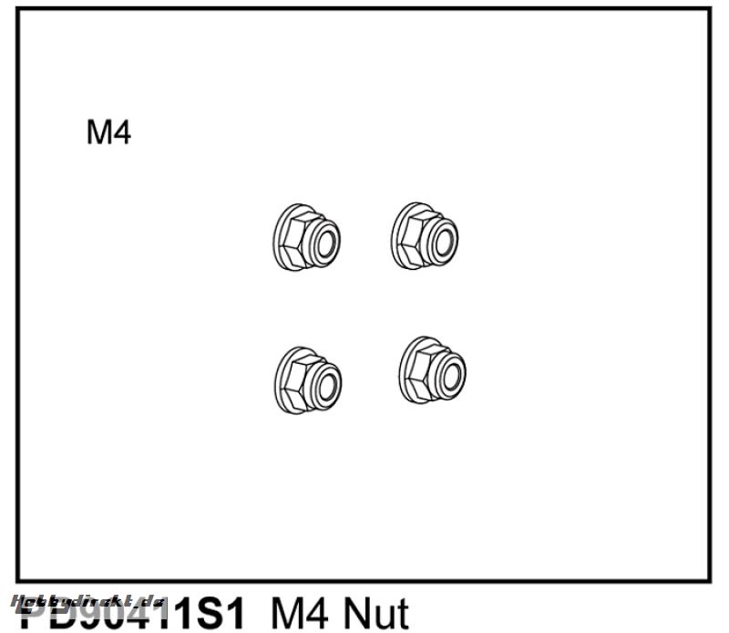 Muttern M4 (4) u. A. für KAISER XS Thunder Tiger PD90411S1