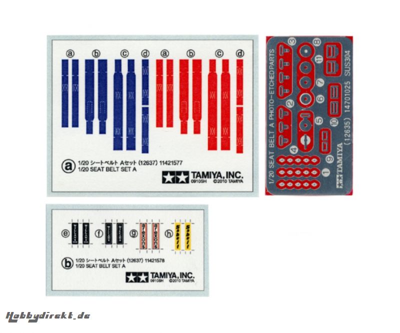 1:20 Renngurte-Set A Tamiya 12637 300012637