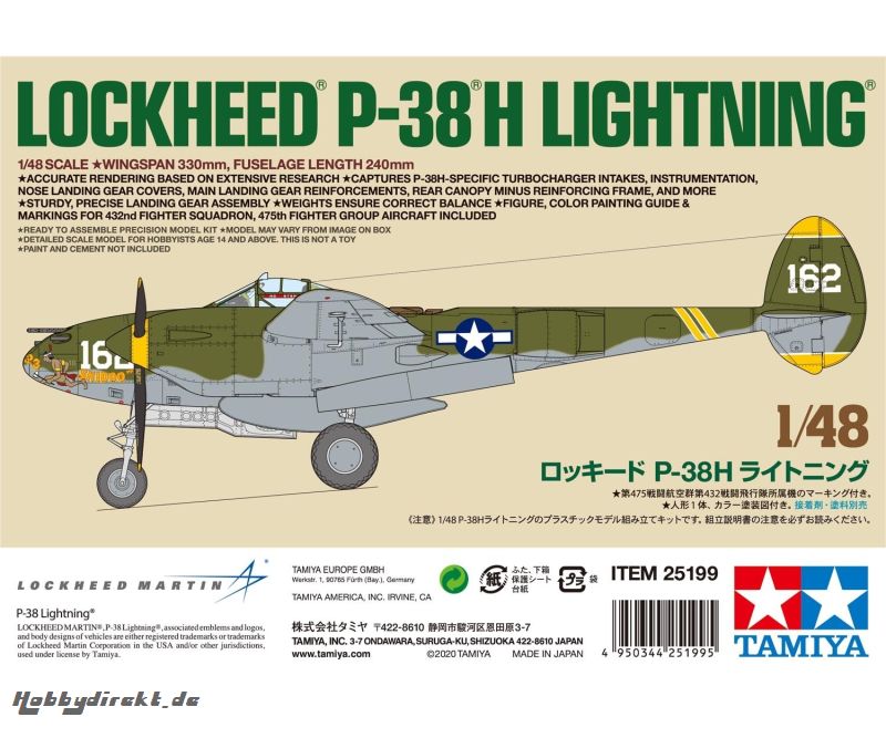 1:48 US P-38H Lightning Tamiya 25199 300025199