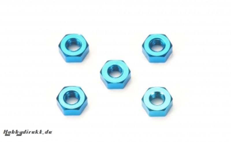 3mm Aluminum Mutter Blue (5) Tamiya 54411 300054411