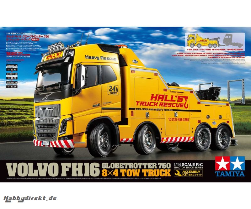 1:14 RC Volvo FH16 Abschlepper 8x4 Tamiya 56362 300056362