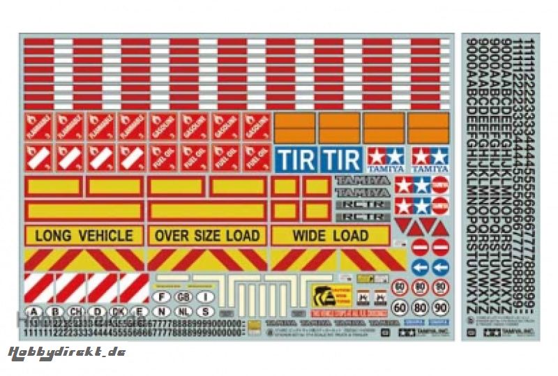 1:14 Warndekor für LKWs/Auflieger Tamiya 56534 300056534