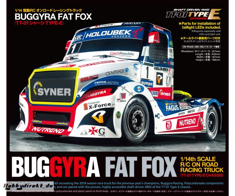 1:14 RC Buggyra Fat Fox RaceTruck TT-01E Tamiya 58661 300058661