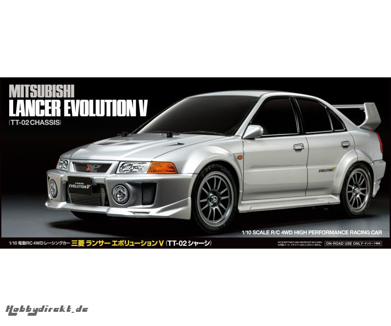 1:10 RC Mitsubishi Lancer Evo V TT-02 Tamiya 58713 300058713