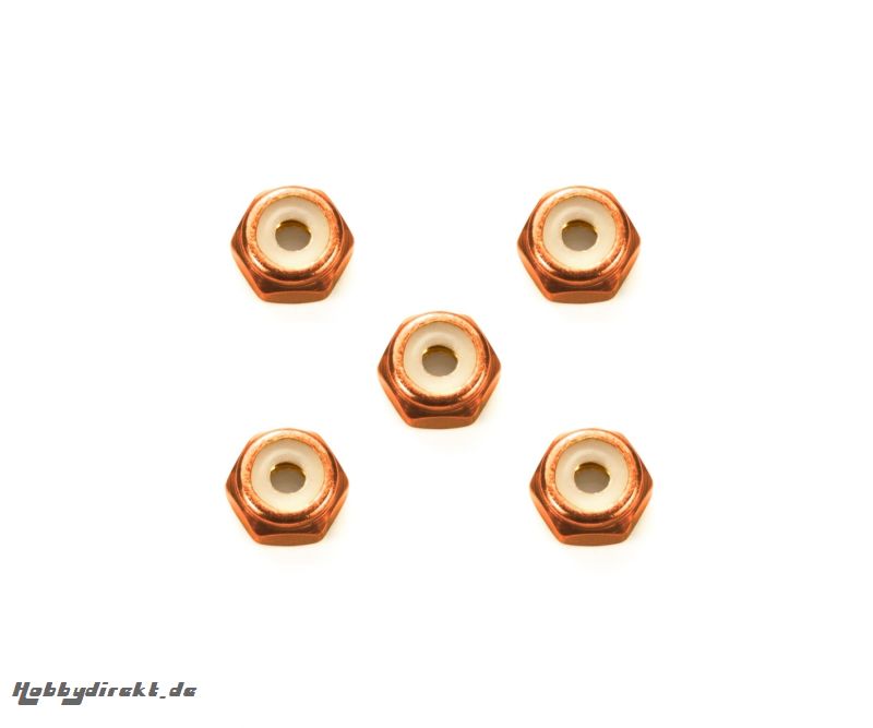 2mm Alu Sicherungsmutter (5) Orange elo. Tamiya 95556 300095556