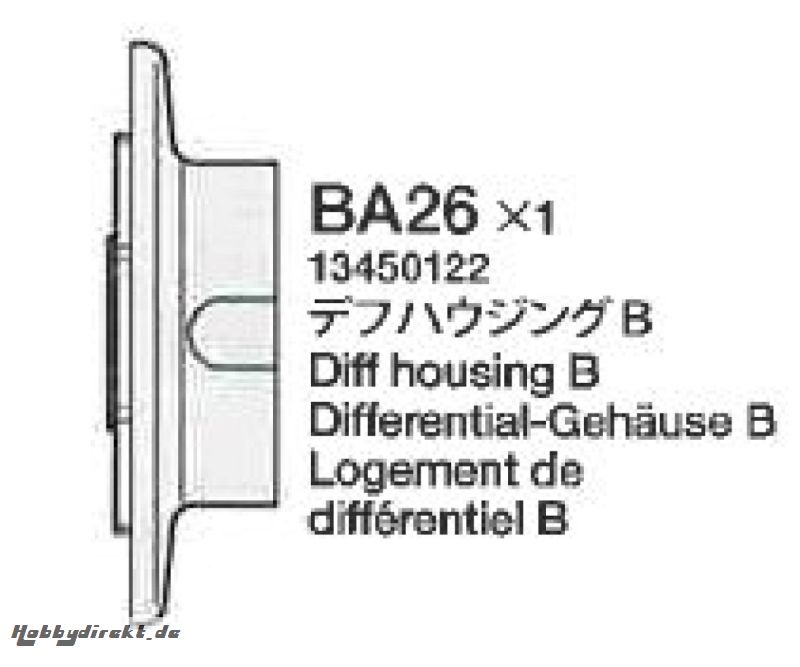 Differenzial-Gehäuse B BA26 58431 Tamiya 3450122 303450122