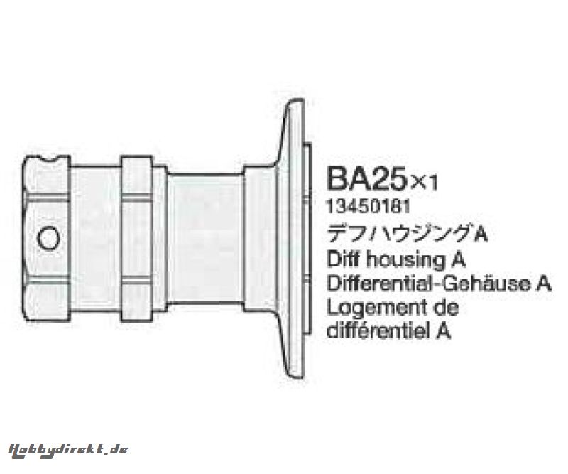 Differenzial-Gehäuse A BA25 58431 Tamiya 3450181 303450181