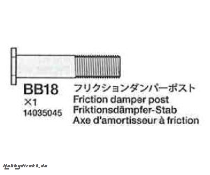 Reibungsdämpfer-Pfosten (BB18) 58431 Tamiya 4035045 304035045