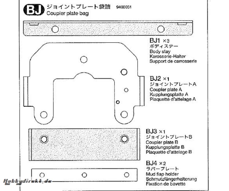 KUPPLUNGSPLATTENBEUT.BJ1-J4 Tamiya 9400031