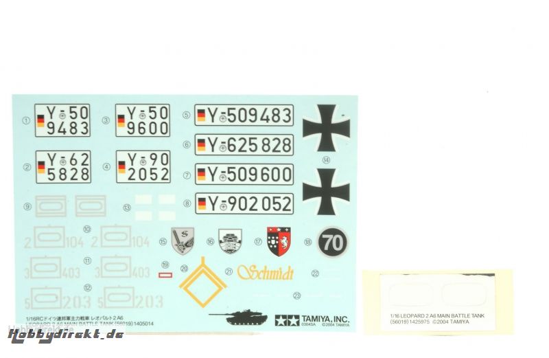 Aufkleber Leopard 2A6 56020 Tamiya 309400123