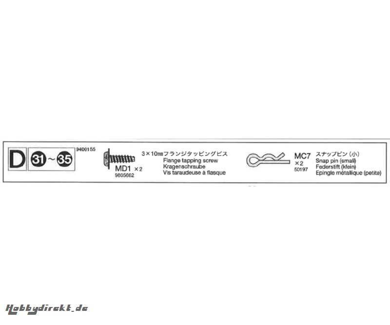 Metallteilebeutel D Tamiya 9400155