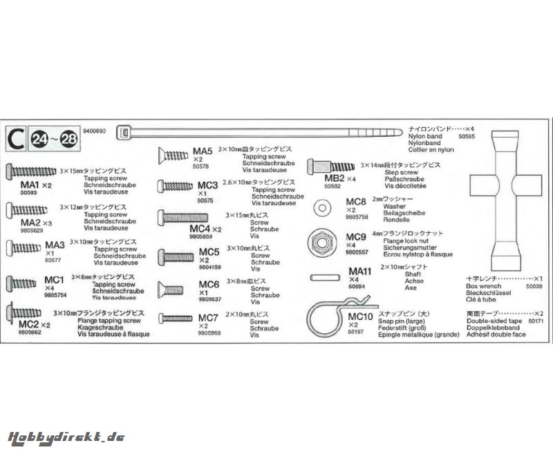 Metallteile-Beutel C 58402 Tamiya 9400690