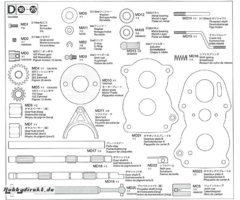 Metallteile Beutel Tamiya 9400898 309400898