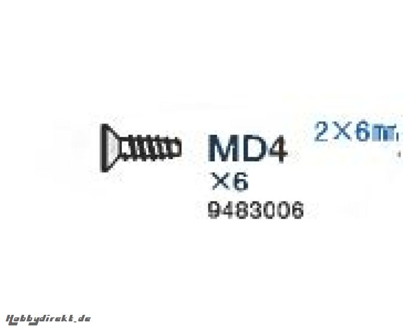 Schraube 2x6mm 2x Tamiya 9483006