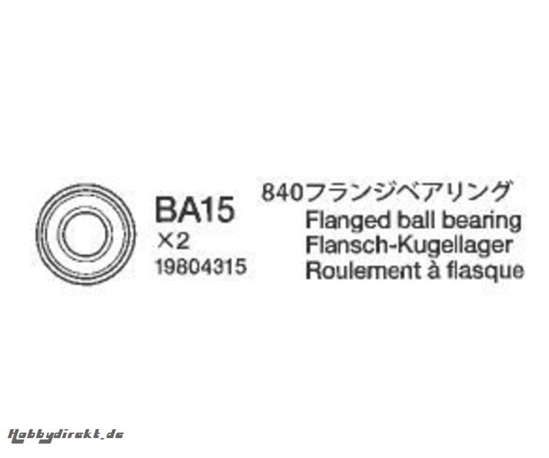 Flanged Ball Bearing 840 Tamiya 9804315