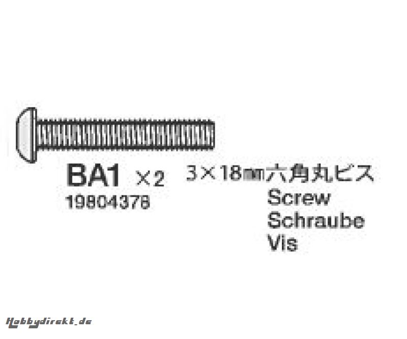 Socket Screw round 3x18mm Tamiya 9804378