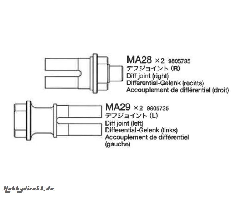 DIFF.-GELENK LI./RE. Tamiya 9805735