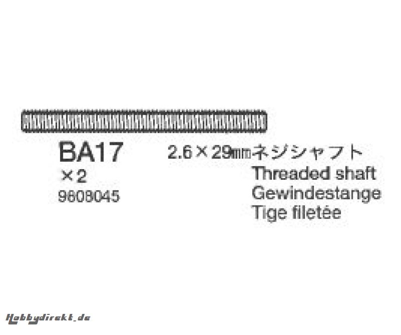 Gewindestange M19 26x29mm Tamiya 9808045