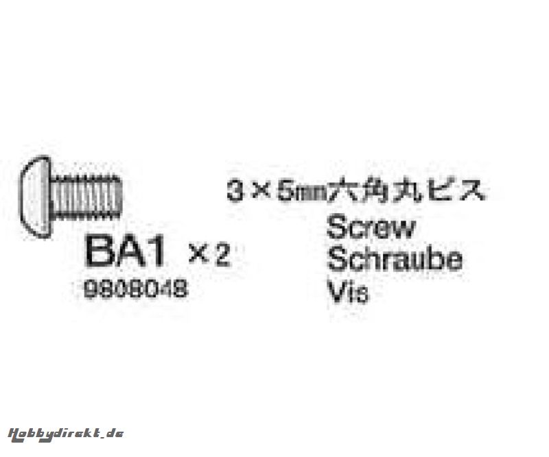 Schraube M20 3x5mm Tamiya 9808048