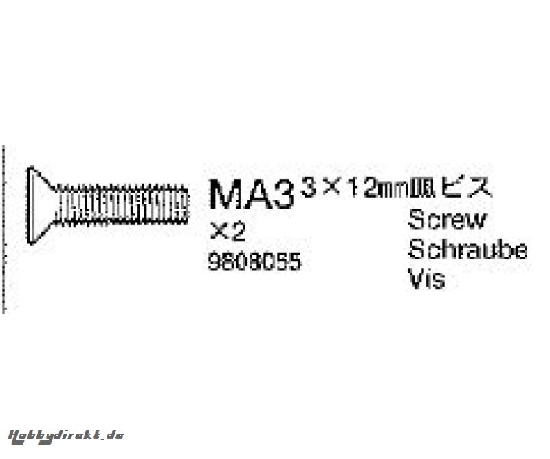 Senkkopfschraube 3x12mm Tamiya 9808055