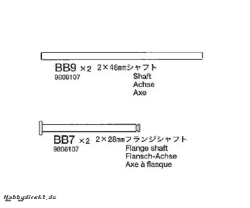 Achsen 2x46(2x) + 2x28(2x) Tamiya 9808107