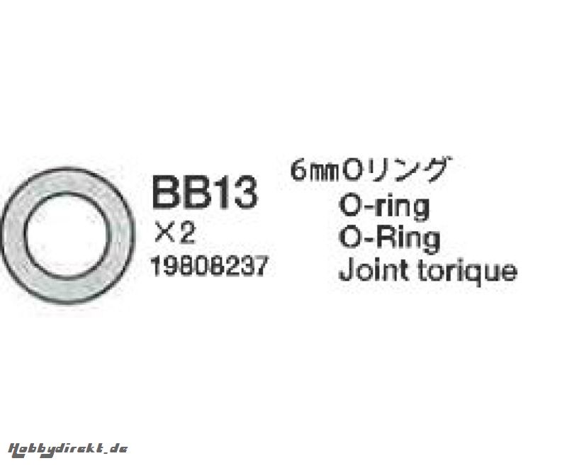 O-Ring 6 mm BB13 (2) 58431 Tamiya 9808237 309808237