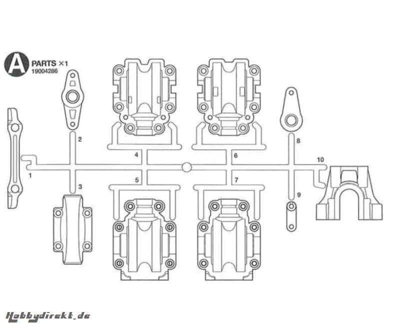 TRF502X A-Teile Getriebegehäuse Tamiya 9004286 319004286