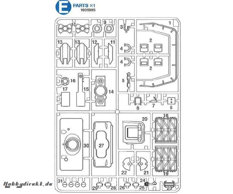 S.Sherman 56032 E-Teile Turm-Anbauteile Tamiya 9005995 319005995