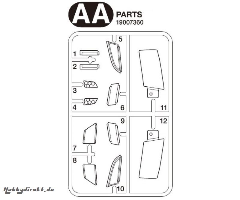 AA-Teile Glasteile Scheinw. S770 56368 Tamiya 9007360 319007360