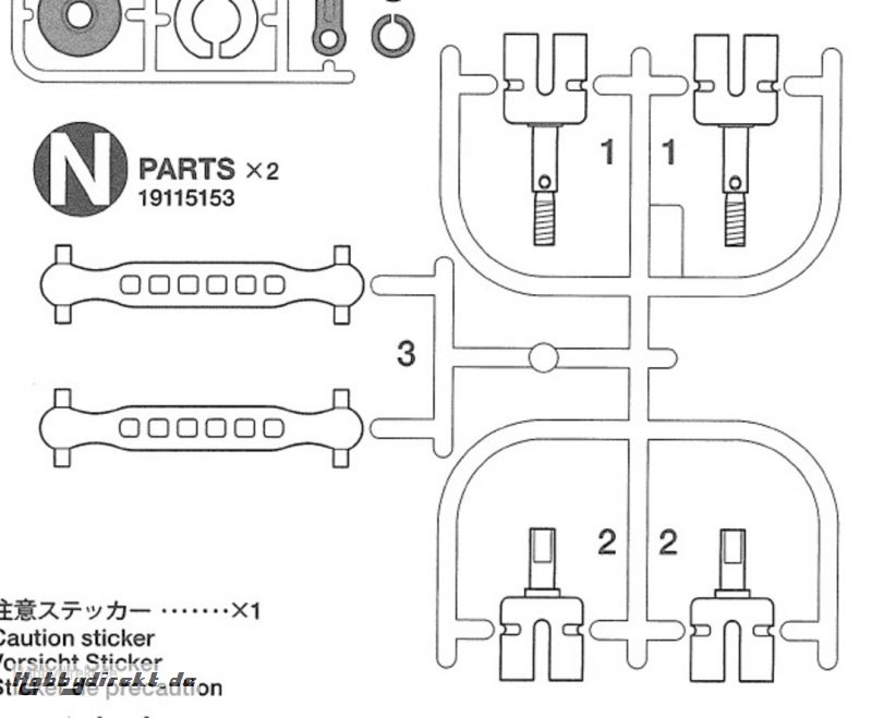 TT02B N-Teile Antriebswellen m.Radachsen Tamiya 9115153 319115153