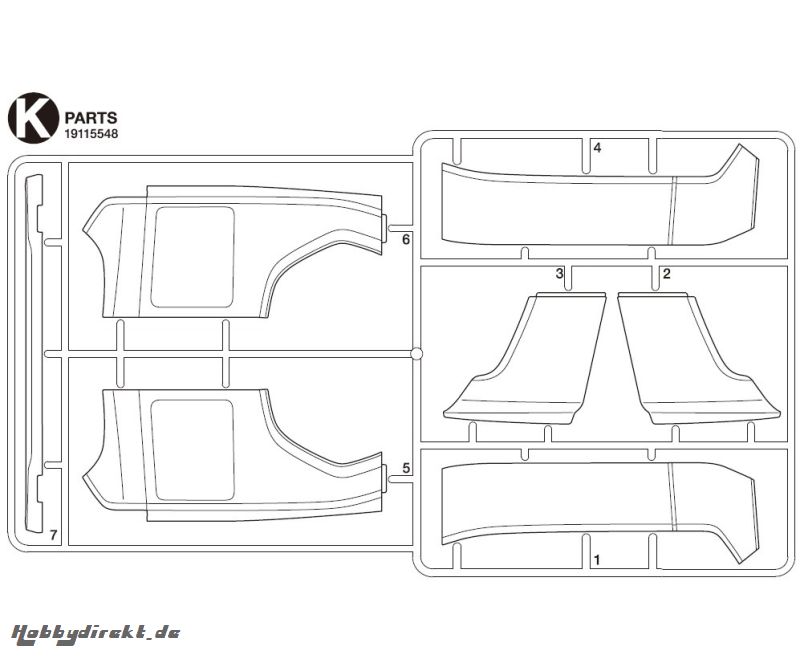 K-Teile Seitenverkl.Kabine S770 56368 Tamiya 9115548 319115548