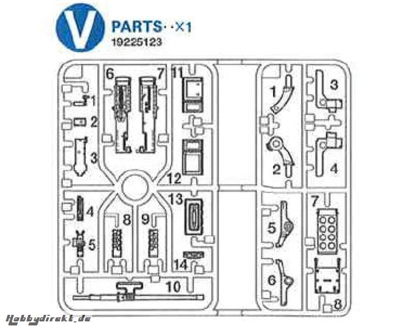 S.Sherman 56032 V-Teile Turm-MG Tamiya 9225123 319225123