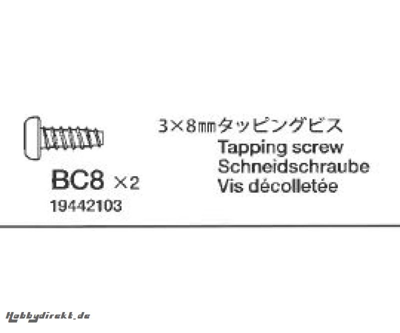 Holiday Buggy Schneidschr.3x8mm 58470 Tamiya 9442103 319442103