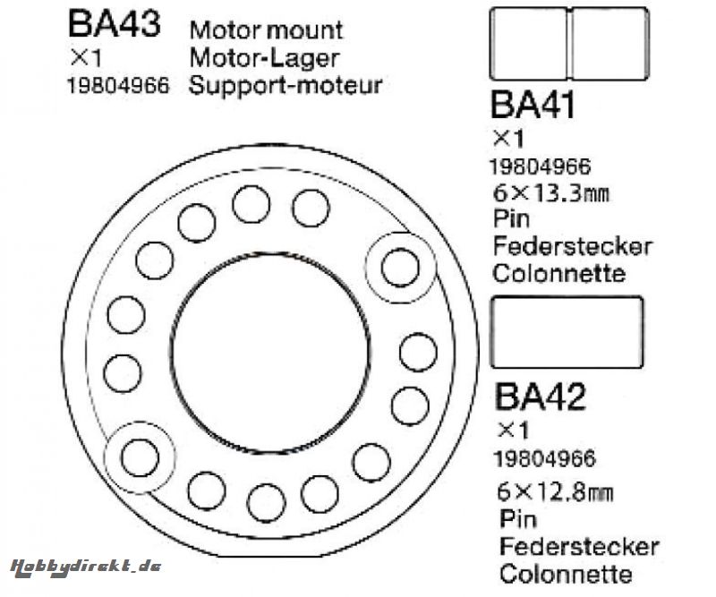 TA02 Alu Motorhalter-Set Tamiya 9804966 319804966